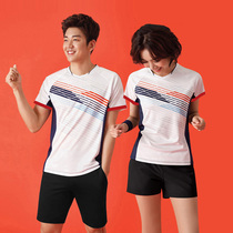 2021 new Korean badminton suit suit mens and womens tops sports short-sleeved jersey tennis table tennis suit shorts