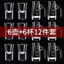 White Glass Set 6 cups 6 pots of home lead-free glass wine dispenser small wine cup for Chinese restaurant