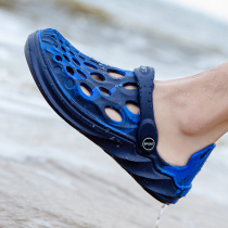 Summer fashion rain shoes mens tide fishing rubber shoes outdoor traceability water shoes waterproof rain boots beach hole sandals men