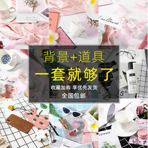 Photo props set Moon cake gourmet dishes Cake still life shooting background cloth Cosmetics photography ornaments jewelry ins wind swing micro-business Taobao net red Nail decoration photo background paper