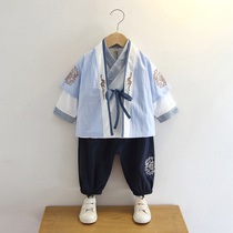 Childrens Hanfu Boys Spring and Autumn 3 Chinese style childrens clothing 4 three-piece 5 baby Chinese clothes 6-year-old ancient Chinese clothing