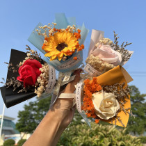 Souvenirs handmade immortal dried flower bouquet holiday birthday wedding gift box with bridesmaid return gift home decoration
