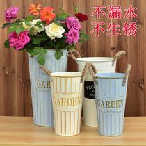 Wake Flowers Bucket Home Wake Fresh Flower Shop Dress Fancy big number retro iron art flower pot dried flower vases Flower Vase with flower vases