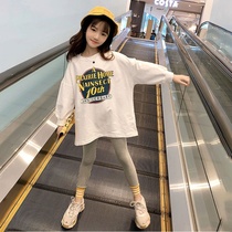 Online Red Child Clothing Girl Suit 2021 New Spring Clothing Children Sports Casual Ocean 2 sets CUHK Tong Han version