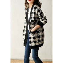 The Smiling Culvert Penthouse Light Trendy Display Slim Fleece Blouse Blend Knitted Cardiovert Jacket Woman Spring ZY258944VG