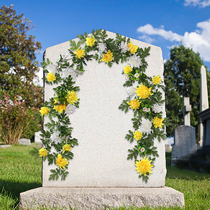 Tomb Sweeping Festival Emulation Chrysanthemum Vines Sacrifice for the Tomb Sweeping Tombs of the Tomb Sweeping Tombstone Hanging Wall Lakflower Plastic Flower Chain Silk Flowers