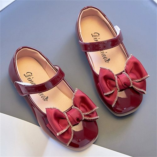 Детская нескользящая обувь для кожаной обуви в английском стиле, туфли с бантиком для принцессы, осенняя, в британском стиле, стиль Лолита