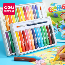 Del oil painting stick 36 color 48 color children safe non-toxic baby crayon childrens brush color pen set 12 color 24 color kindergarten oil brush painting stick can be washed and graffiti painting brush