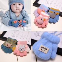 Little baby gloves autumn and winter 1 year old 2 children five fingers thin children winter warm children male and female baby children finger