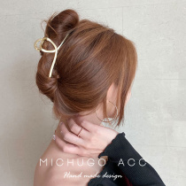 Pearl hairclip back head grab clip French retro clip headgear large hair catch Korean elegant temperament shark clip