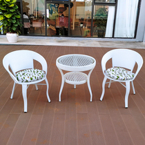 Rattan Chair Three Sets Casual Balcony Small Table And Chairs Outdoor Patio Waterproof Modern Simple Totem table Chair Composition