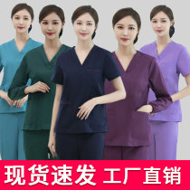 Hand washing clothes Short-sleeved cotton brush hand clothes Doctor clothes Mens long-sleeved split suit Beauty salon work clothes isolation clothes for women