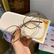 Little Red Riding Book Korean version of Xiuzhi Karin pinne ultra-light mocha brown titanium retro full-frame glasses can be matched with myopia blue light