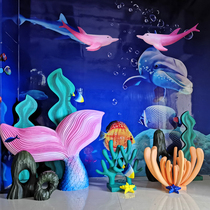 Summer beauty Chen ocean theme decoration Mermaid ornaments Dolphin Mall window dp point arrangement wedding props