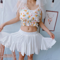 New pregnant woman photographed writing really little fresher harness Pineapple Lace Floral Lace Seaside Seaside V Collar Vest Woman
