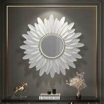 French light luxury mirror hanging wall creative iron wall jewelry three-dimensional pendant living room sofa background wall decorative mirror