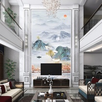Bamboo and wood fiber integrated wall panel modern simple landscape painting TV background wall picking up high compound building living room wall panel