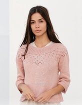 (Textured Weave Mill) Spurs female round shoulder hollowed-out figure sweaters with electronic text diagrams Uncontained video