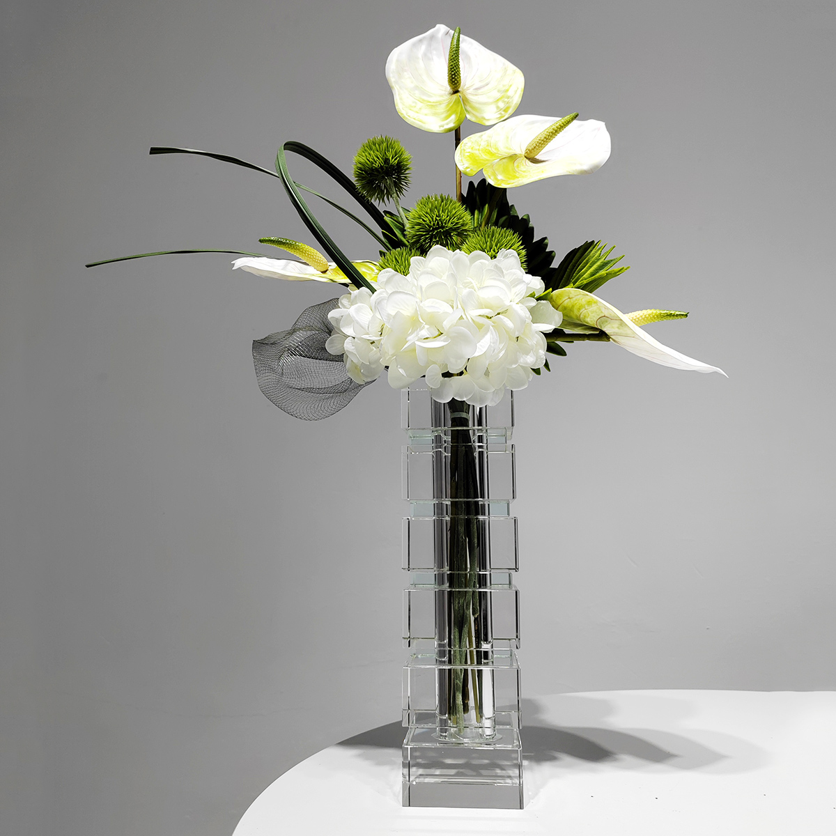 現代のクリスタル花瓶フラワーアレンジメント装飾品モデルルーム営業所ホテルシミュレーションフラワーアートリビングルームテーブルソフト装飾