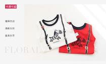 2021 summer new childrens T-shirt pony print boys sleeveless Korean childrens clothing top vest knitted round neck