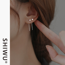 Accessories Silver Accessories Block Ear Thread Woman Pure Silver Raised Earrings Small Autumn Winter Earrings Earline 2022 New Temperament