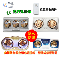 Wall-mounted Yuba two lights three lights two lights warm air no ceiling lights warm bath bathroom hanging warm heating non-punching