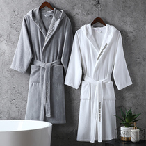 2022 New hotel bathrobes Long style sleeping robes mens women pure cotton water suction speed dry bath clothes lovers thickened pyjamas