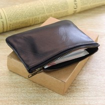  2021 new mens mini coin purse simple leather zipper coin bag womens small handbag key bag card bag