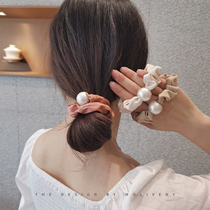 Net celebrity ins fashion pearl French pig large intestine hair ring meatballs scalp tendons women tie hair rope temperament head rope