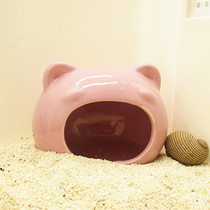 (Ceramic shelter) Frog shape color hermit crab house fish tank feeding box pet supplies
