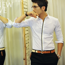 2021 Autumn Dress Korea Business Casual Color-Collar Men Long Sleeve Shirt 90106