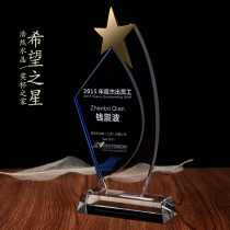 Creative Crystal Trophy Custom Five-Pointed Star Medal Custom High-End Competition Prizes Annual Meeting Awards Souvenir Engraving