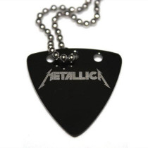 Personality Rock Metal Punk Titanium Steel Guitar Pick Necklace Metallica Metal Band