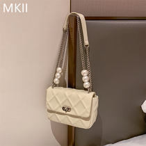 French MKII light luxury pearl bag 2021 New Tide womens bag crossbody small bag shoulder portable diamond chain bag