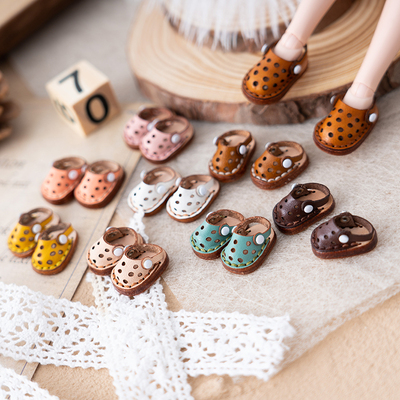 taobao agent BLYTHE Baby Shoes OB22 shoes small cloth UFDOLL mini -body OB24 handmade leather shoes hole slippers