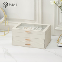 Jewelry box accessories storage box ins Wind desktop large capacity drawer type high-end exquisite ring earrings anti-oxidation
