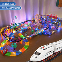 Small train toy rail car boy electric 4 racing car high speed rail simulation 5 Rail 1 Puzzle 2 Children 3 years old 6