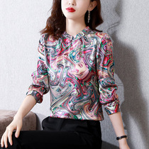 Your wifes mother Autumn Silk mulberry silk long sleeve shirt female noble foreign celebrity temperament feminine coat