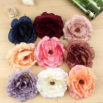 New European and American women floral headdress 10cm Japanese Camellia hairclip simulation fabric brooch brooch wedding holiday flower