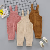 Boys corduroy pants girl baby 0-1-2-3 years old baby Foreign-like slim pants micro-elastic pants tide