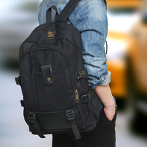 Backpack Mens Double Shoulder Bag College Student School Bag Men Ins Tide Cool Fashion High School Brief Canvas Large Capacity Computer Bag