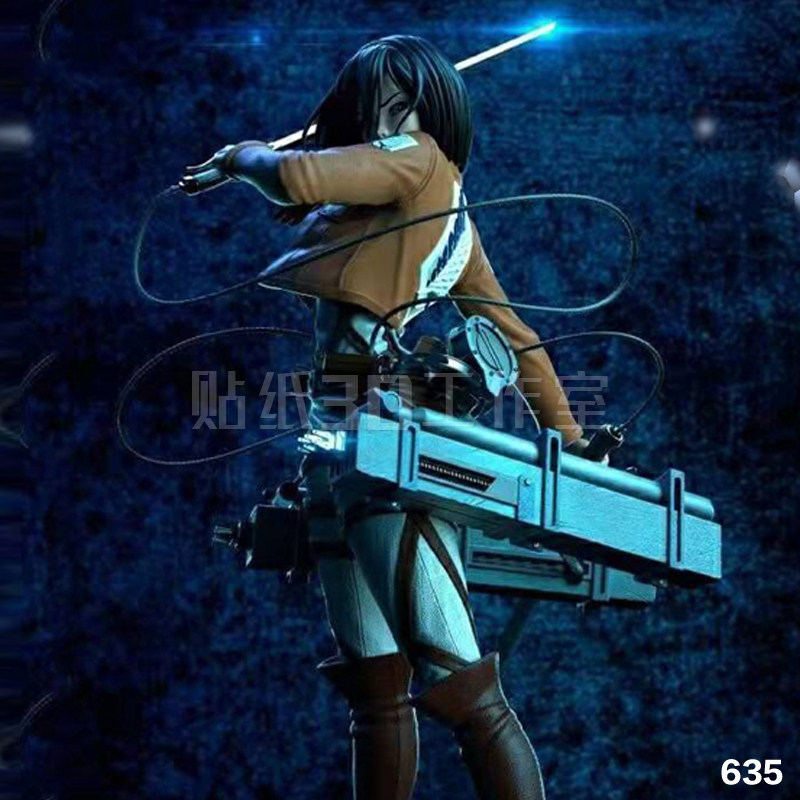 공격 거대 미카사 작은 동상 디스플레이 3D 프린트 제품 모델 GK 수지 손 -흰색 곰팡이 페인팅 사용자 정의