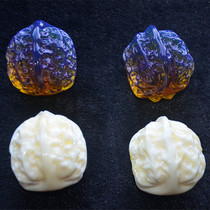 Dominican Blue Purper Pure Handcrafted Engravings With Health Care Walnut White Honey Wax Amber Disc Play to Play Pieces of Triangular Balls