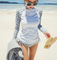 Korean split diving suit womens long-sleeved trousers sunscreen quick-drying swimsuit surf diving suit slim jellyfish dress swimsuit