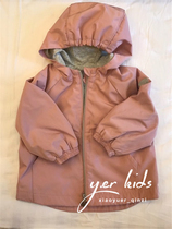 bp same pink coat girl hooded double-layer windbreaker zip shirt childrens coat 2021 Autumn Winter