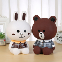 Cute can not get into the cartoon bear rabbit child drop-proof piggy bank Piggy bank girl birthday gift creative net red