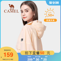 Camel 2022 summer sunscreen clothes women wear ice silk cool feeling breathable fashion trench coat short coat thin sunscreen suit