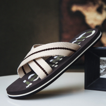 Tide Cards Slippers Men 2022 Summer New Fashion Outside Wearing 100 Hitch Sandals Individuality Non-slip Casual Beach Lined