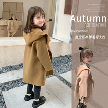 Little pudding baby baby childrens clothing 2021 new girls coat baby Foreign style autumn winter clothing children double-sided cashmere coat
