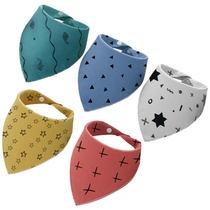 Baby Saliva towel Pure cotton by buckle Triangle Towel Child Baby Newborn Enclosure Mouth Hood Boy Girl Thickened Autumn Winter